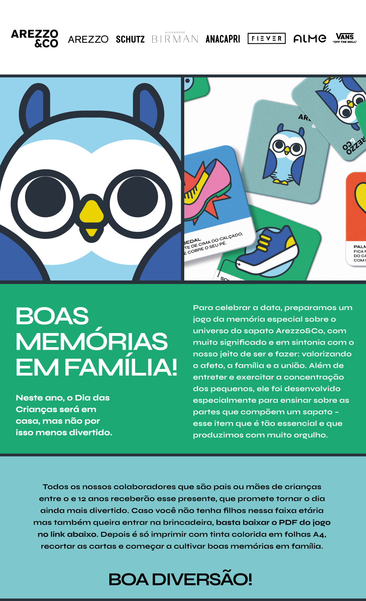 Dia das Crianças – Arezzo – Jogo da Memória